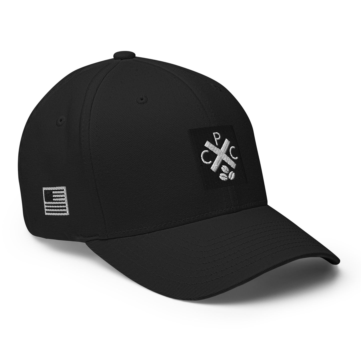 PCC Flexfit hat with front,back and side logo