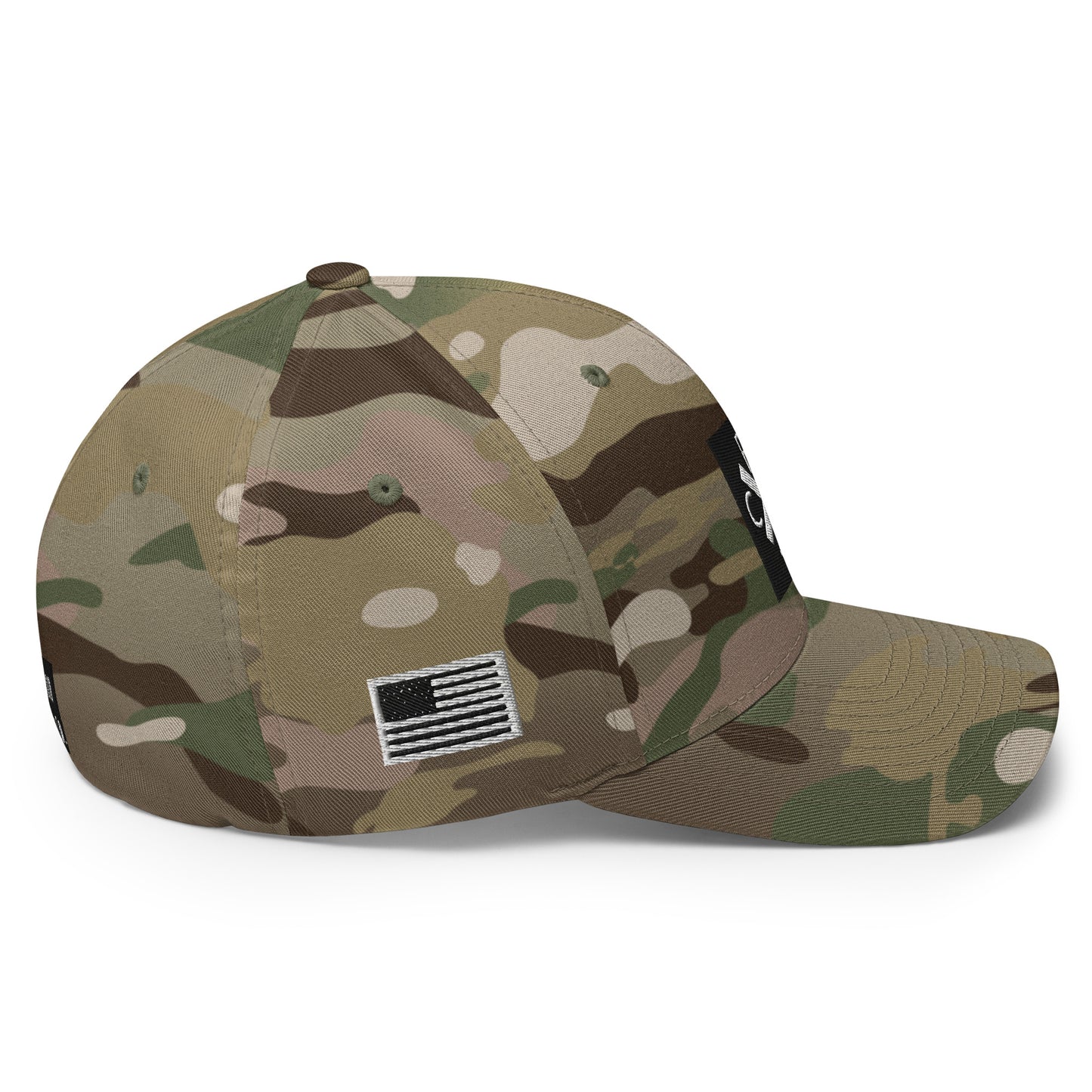 PCC Flexfit hat with front,back and side logo